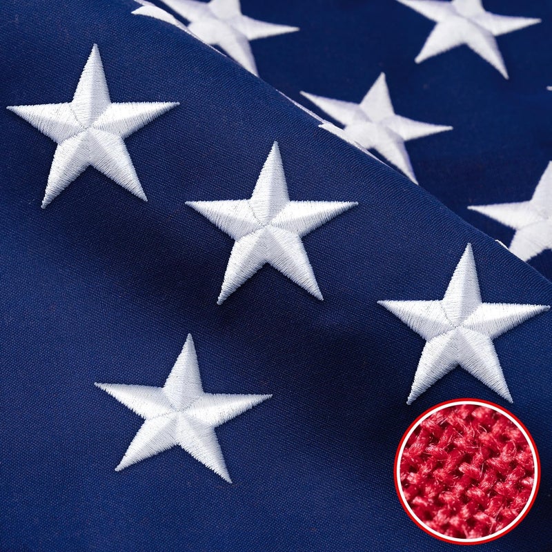 MVPRING American Flag 6x10 FT TearProof Series, Heavy Duty Tough Spun Polyester USA Flags High Wind for Outside Outdoor with Durable Embroidered Stars Sewn Stripes Brass Grommets - Image 1